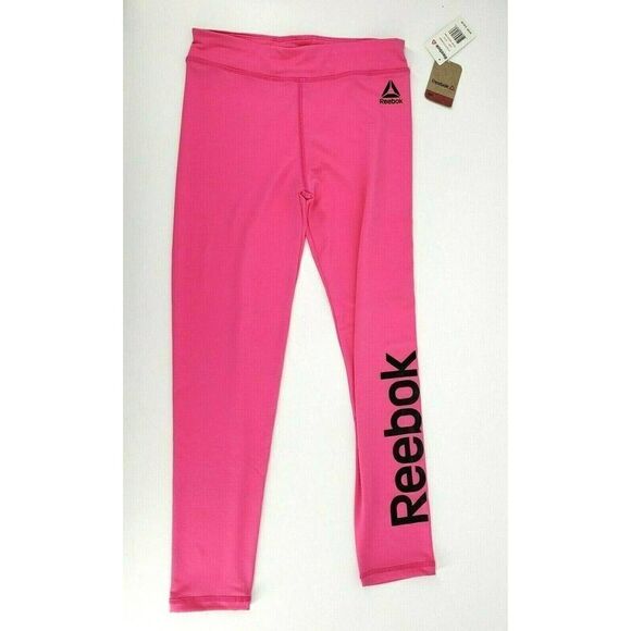 NEW Reebok Girls Pink Sweatpants Size 12 Large Work Out Black Spell Out Gym - Picture 10 of 10